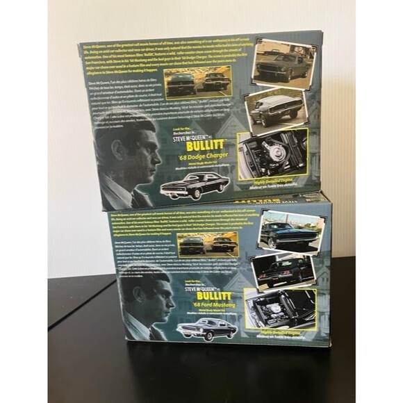 Revell Bullitt Metal Body Models 1968 Mustang & Charger Pair. 1:25 Scale MIP - Picture 2 of 2